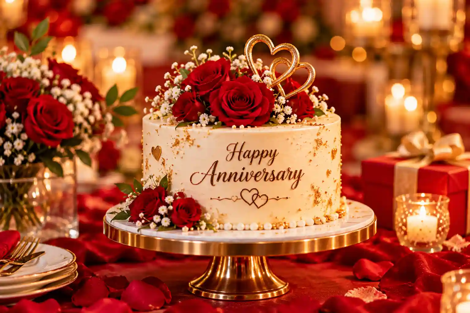Anniversary cake celebration